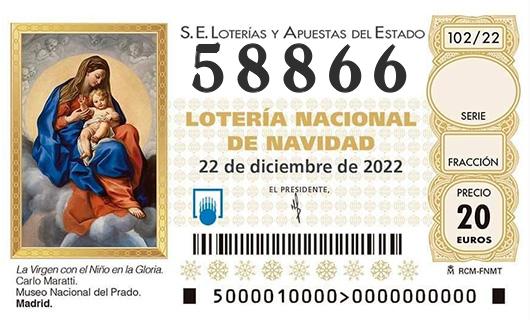 Número 58866 loteria de navidad