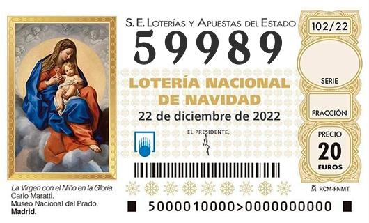 Numero 59989 loteria de navidad