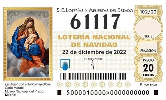 Numero 61117 loteria de navidad