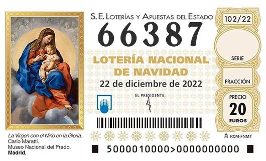 Número 66387 loteria de navidad
