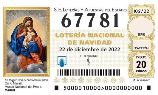 Numero 67781 loteria de navidad