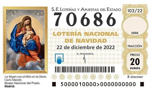 Número 70686 loteria de navidad