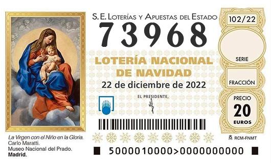 Numero 73968 loteria de navidad