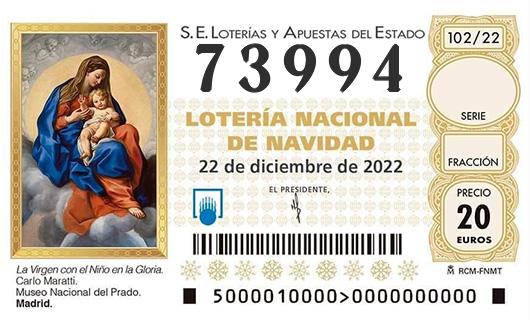 Numero 73994 loteria de navidad