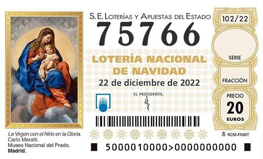 Número 75766 loteria de navidad