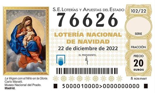 Numero 76626 loteria de navidad
