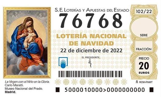 Numero 76768 loteria de navidad