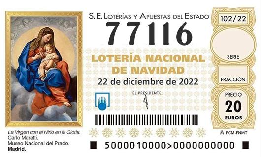 Numero 77116 loteria de navidad
