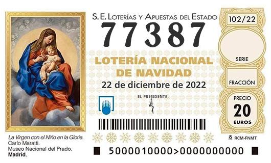 Número 77387 loteria de navidad