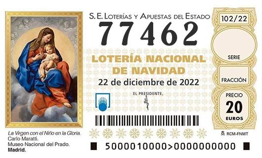Número 77462 loteria de navidad