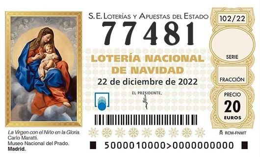 Numero 77481 loteria de navidad