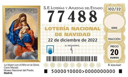 Número 77488 loteria de navidad