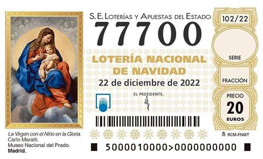 Número 77700 loteria de navidad