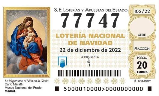 Numero 77747 loteria de navidad