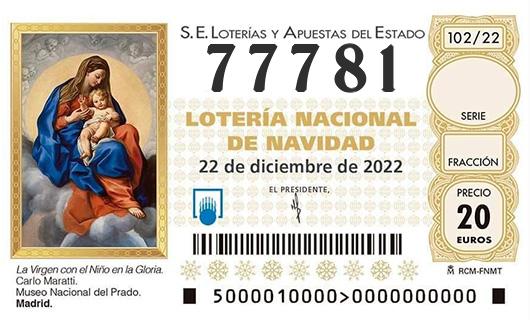 Numero 77781 loteria de navidad