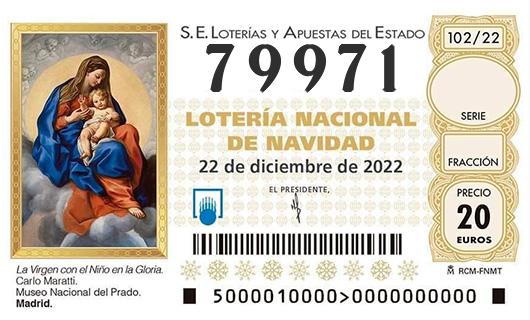 Número 79971 loteria de navidad