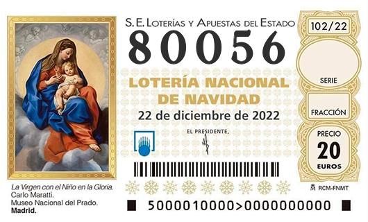Numero 80056 loteria de navidad