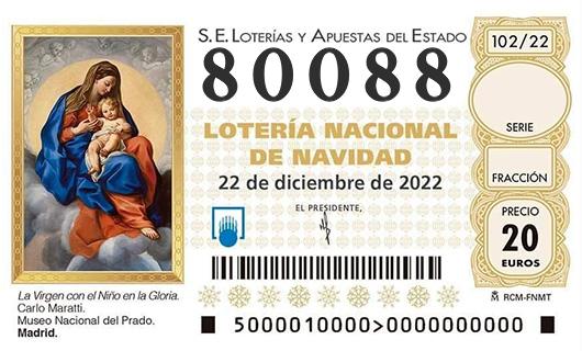 Número 80088 loteria de navidad