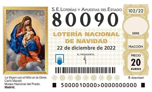 Número 80090 loteria de navidad