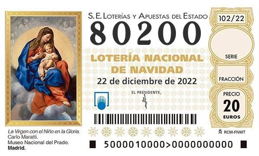Número 80200 loteria de navidad