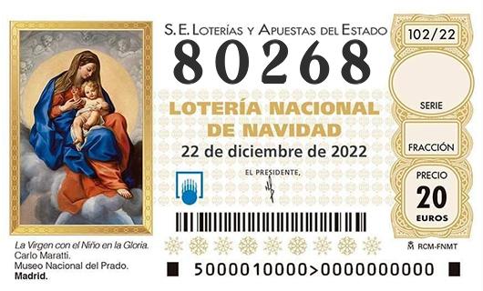 Número 80268 loteria de navidad