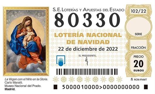 Número 80330 loteria de navidad