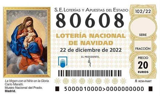 Número 80608 loteria de navidad