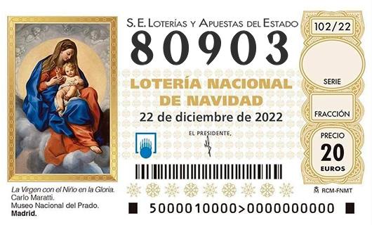 Numero 80903 loteria de navidad
