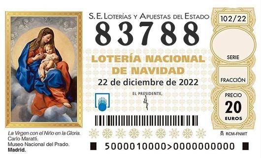 Número 83788 loteria de navidad