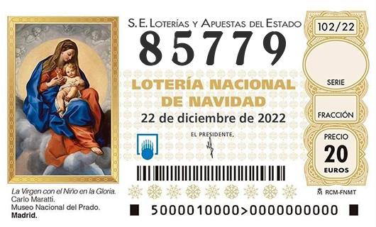 Número 85779 loteria de navidad