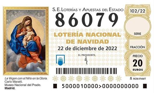 Número 86079 loteria de navidad