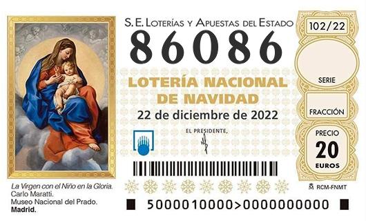 Numero 86086 loteria de navidad