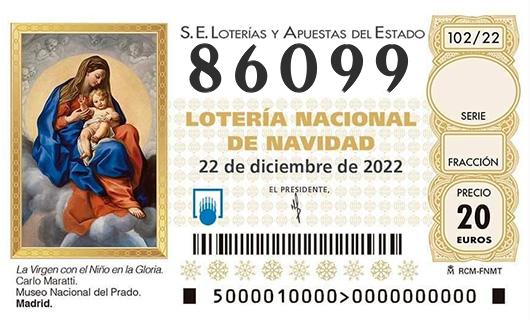 Numero 86099 loteria de navidad