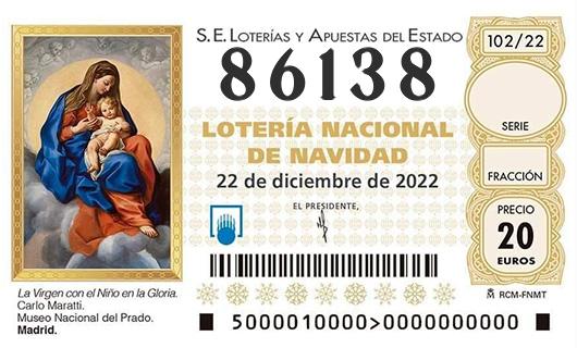 Número 86138 loteria de navidad