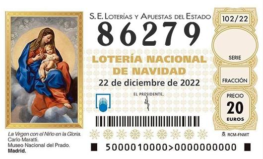 Numero 86279 loteria de navidad