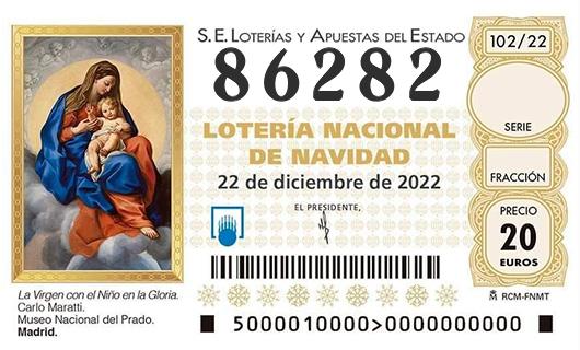 Numero 86282 loteria de navidad