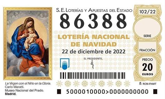 Numero 86388 loteria de navidad