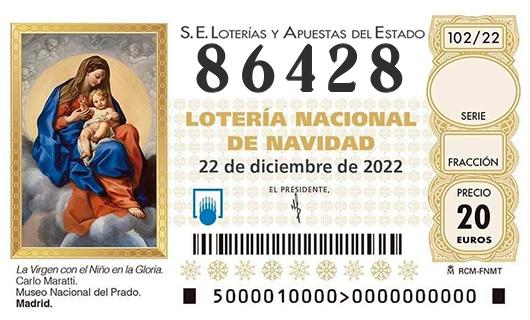 Numero 86428 loteria de navidad