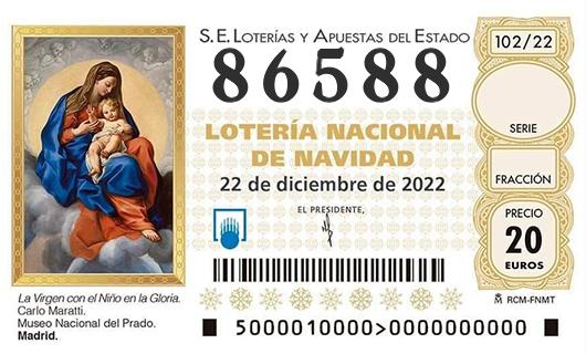 Número 86588 loteria de navidad
