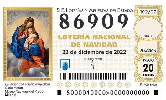 Numero 86909 loteria de navidad