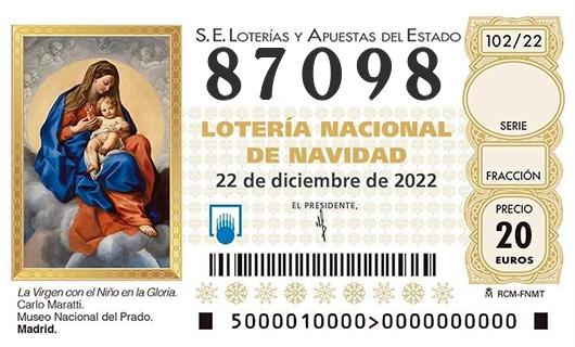 Numero 87098 loteria de navidad