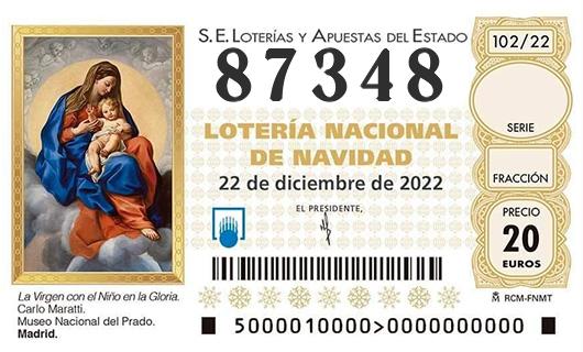 Número 87348 loteria de navidad