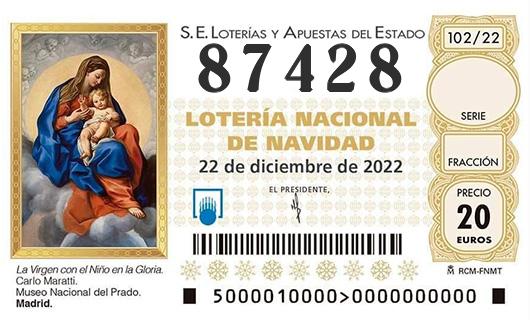 Número 87428 loteria de navidad