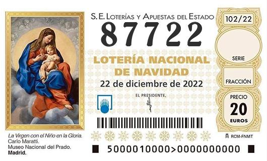 Numero 87722 loteria de navidad