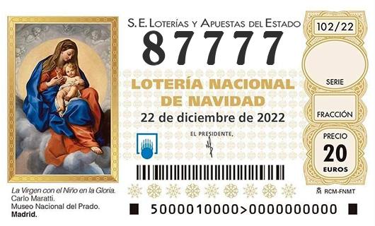 Numero 87777 loteria de navidad