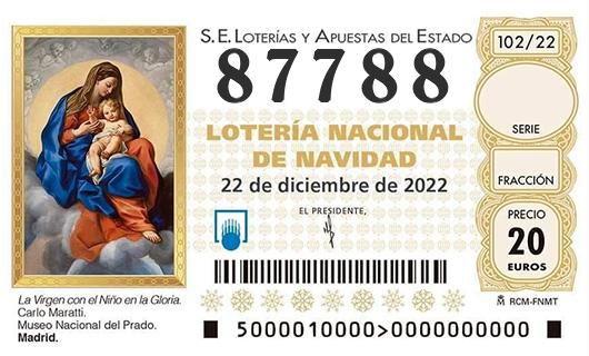 Numero 87788 loteria de navidad