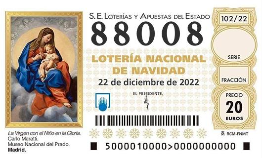 Numero 88008 loteria de navidad