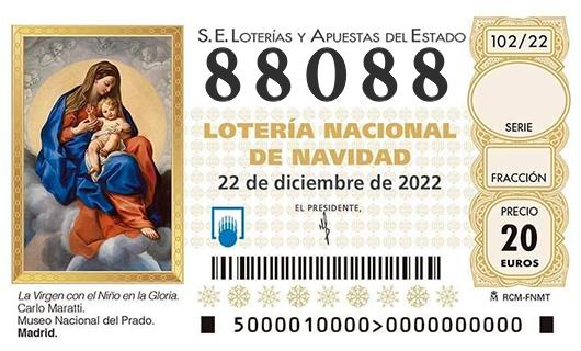 Numero 88088 loteria de navidad