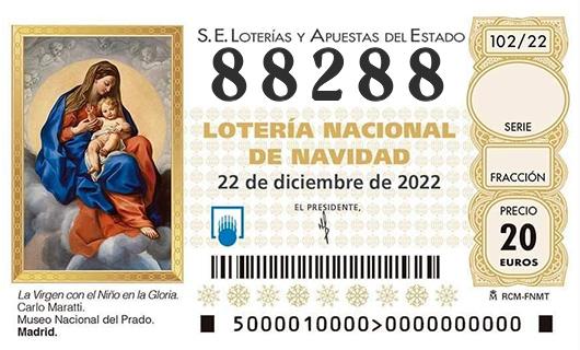 Numero 88288 loteria de navidad