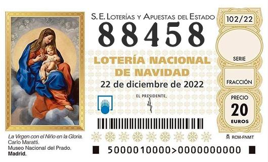 Número 88458 loteria de navidad